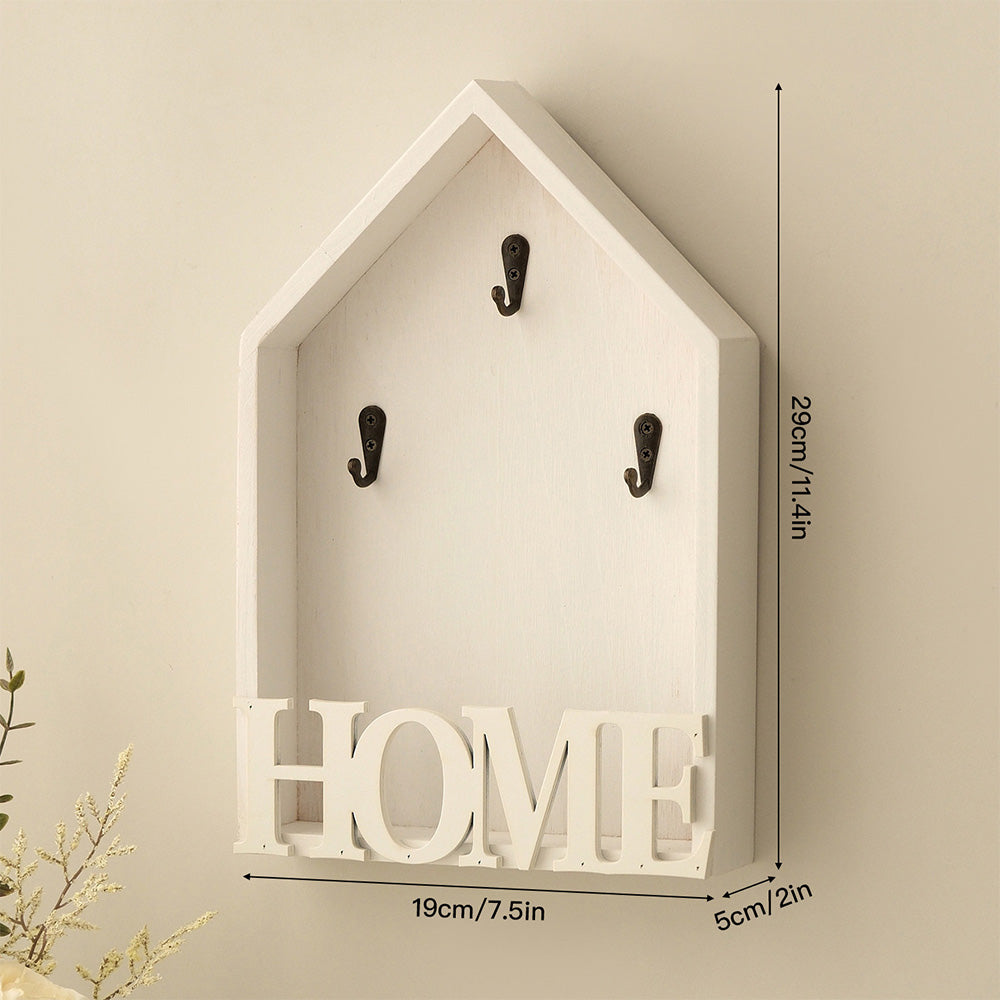 Vintage Key Holder Wall Mount with 3 Metal Hooks Key Rack for Entryway Living Room