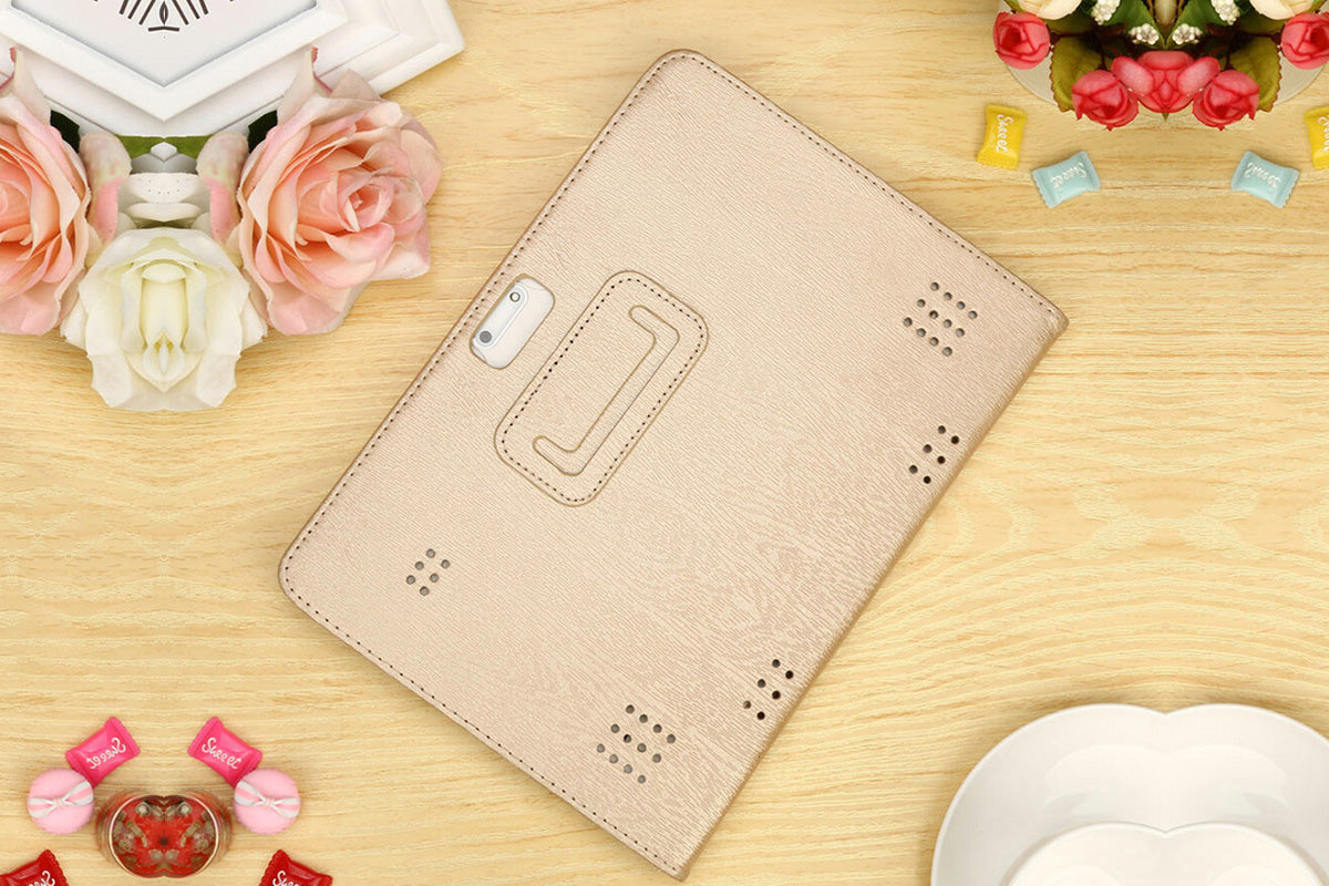 Universal 10 10.1 Inch Android Tablet Case Rotatable Multiple Viewing Stand Case-Blue