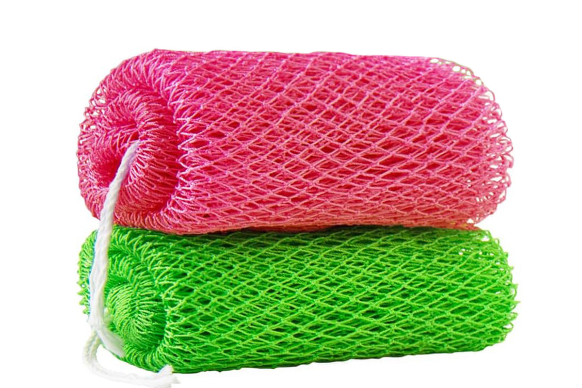 2PCS African Net Sponge Body Scrubber for Exfoliating and Bathing