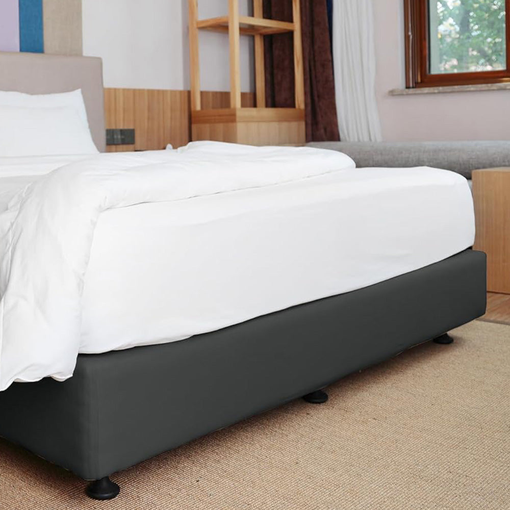 Elastic Box Spring Cover Stretchy Wrap Around 4 Sides Bed Skirt for Hotel Home