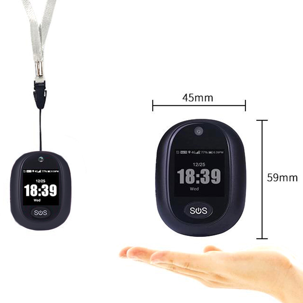 4G Personal Real-Time SOS Tracker for Kids and Elderly with Lanyard