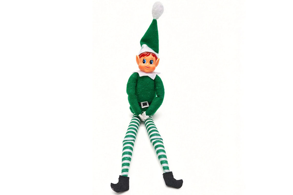 2Pcs Poseable Christmas Elf Fabric Doll Xmas Tabletop Decoration 40cm