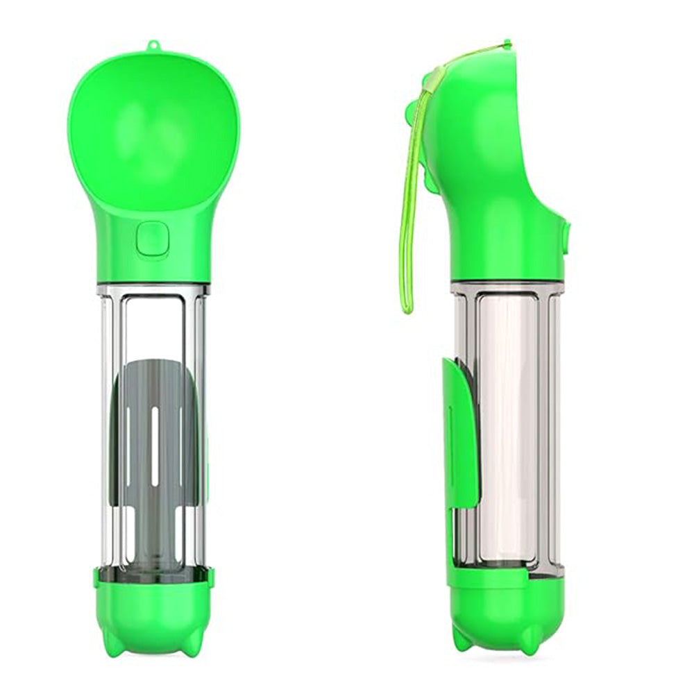 4 in 1 Pet Feeder Dog Cat Puppy Water Bottle Cup with Poop Bag Holder for Yorkie