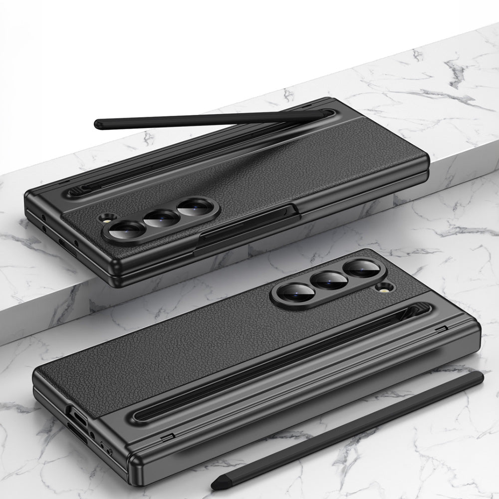 Phone Case for Samsung Z Fold 7 with Pen Holder Full Coverage Hinge Protection