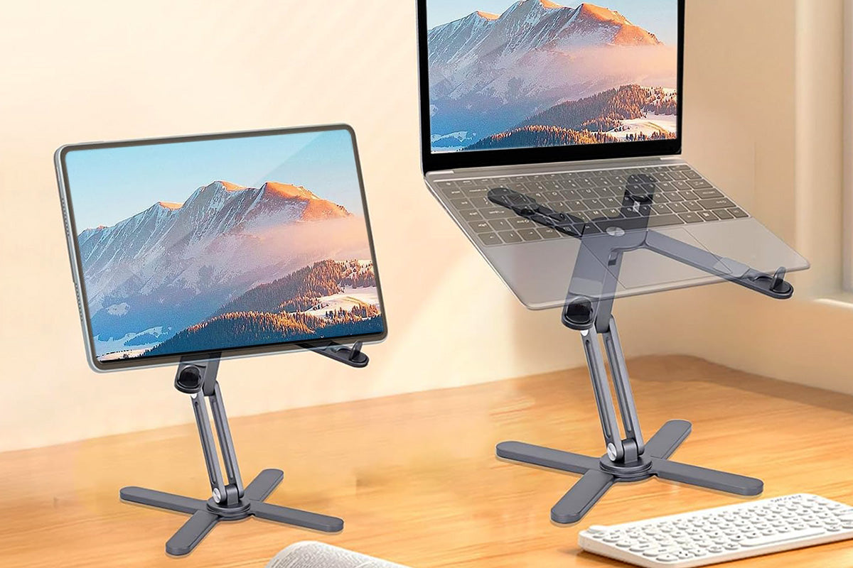 360 Degree Rotating Aluminum Laptop Stand Adjustable Desktop Holder for Notebook