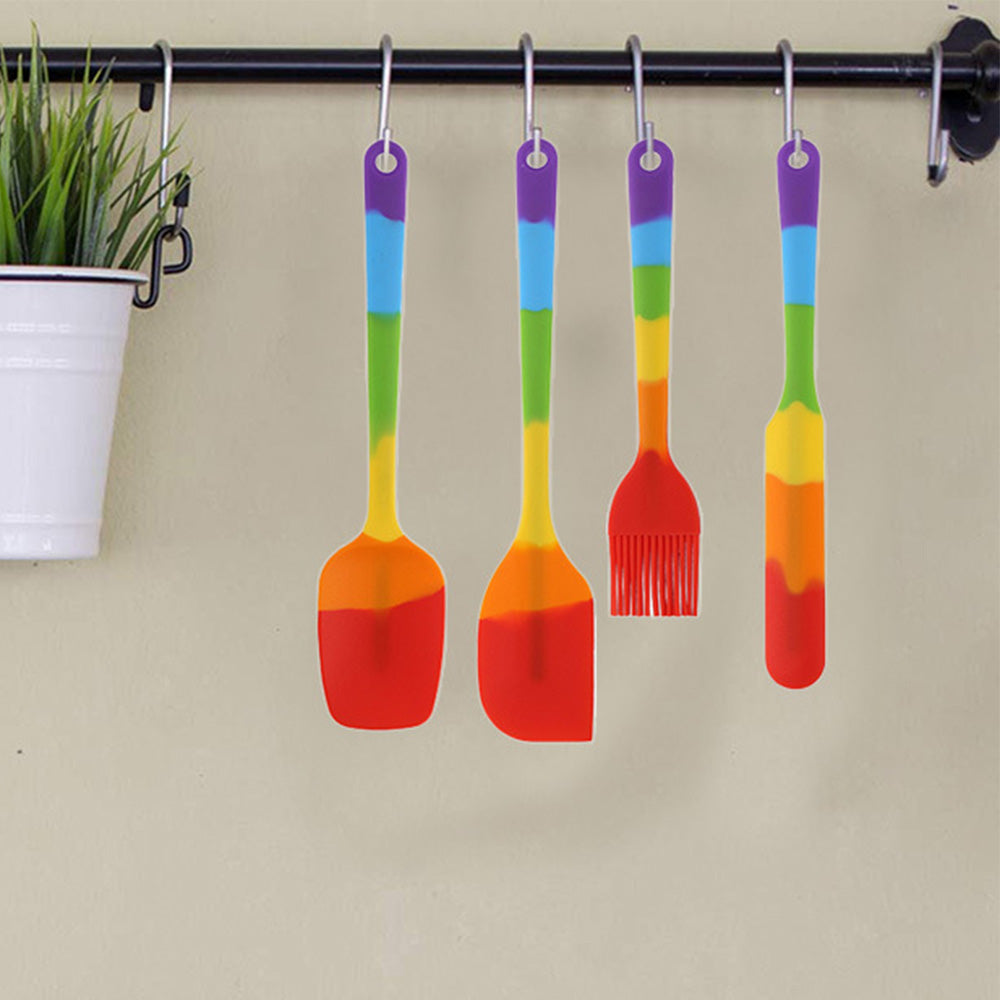 9PCS Silicone Spatula Set Non stick Spoon Utensil Baking Tools With Ergonomic Grip