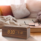 Wooden Digital Alarm Clock with Wireless Charger