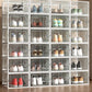 2 Pcs Clear Stackable Shoe Boxes Plastic Sneaker Containers for Closet Under Bed