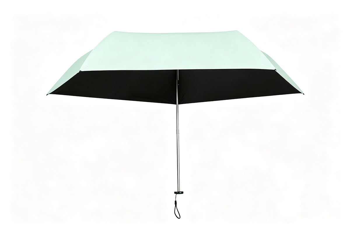 Black Coated Compact Folding Umbrella Lightweight Portable Pocket Umbrella