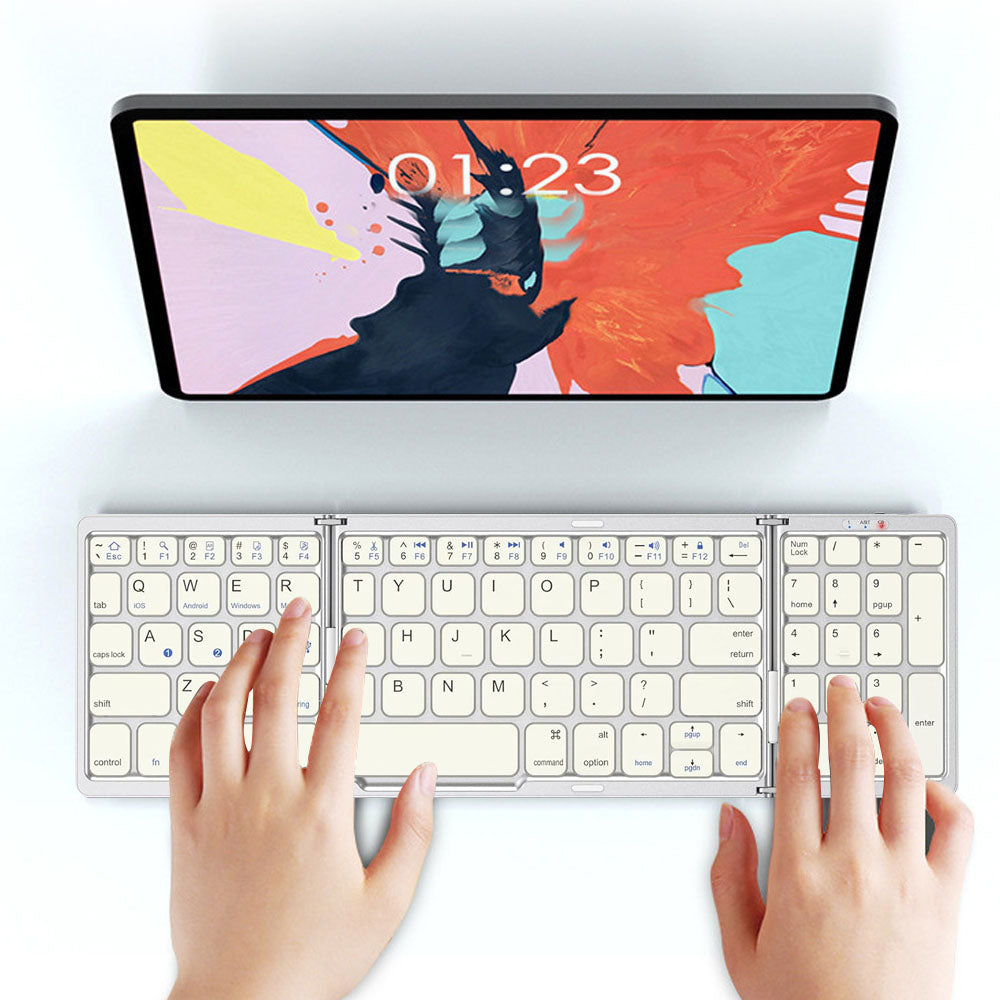 Foldable Bluetooth Keyboard Wireless Portable Keyboard with Numeric Keypad