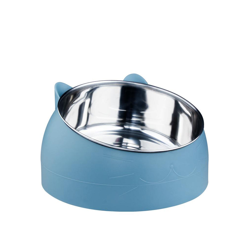 Slanted Stainless Steel Pet Feeder Bowl