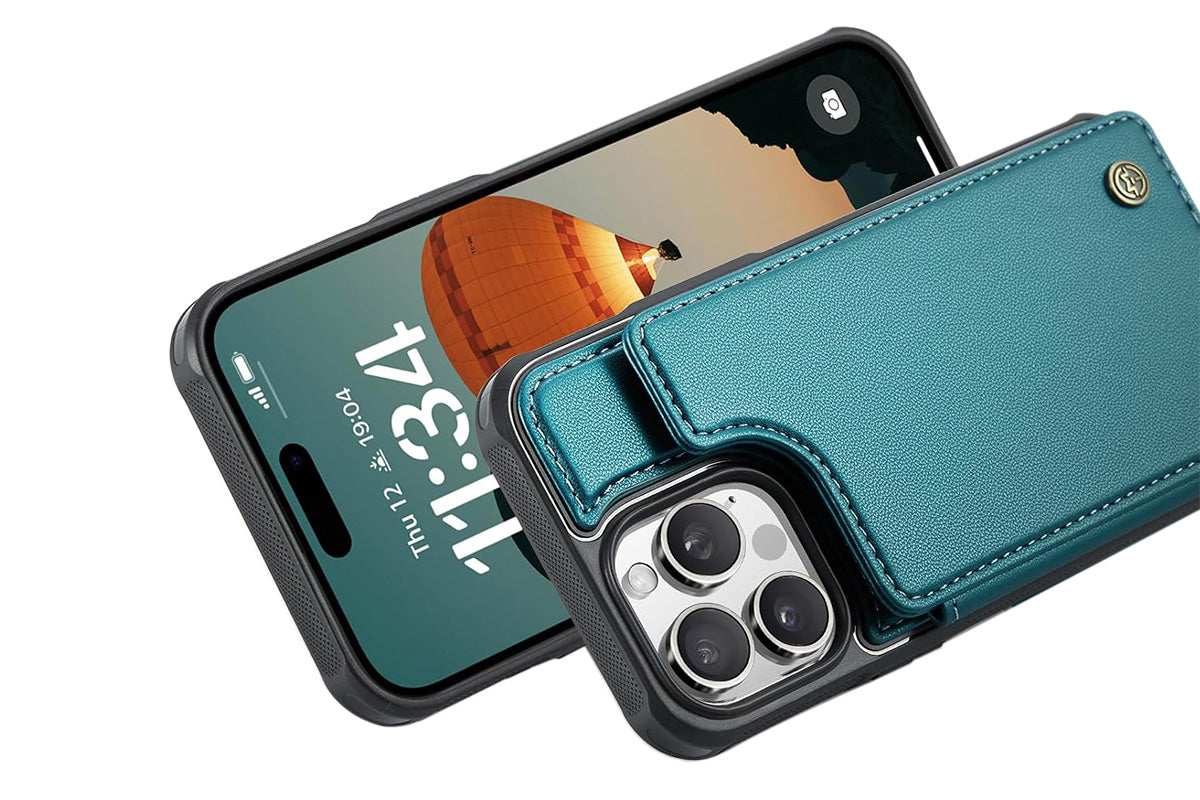 Wallet Case for iPhone 16 Pro Max iPhone16Pro Max 16Pro with Card Holder and RFID Blocking-Green