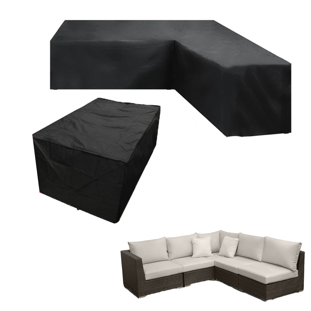 2Pcs Waterproof L-Shape Outdoor Furniture Cover Set