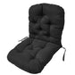 Solid Twill Swivel Rocker Chair Cushion High Back Water Resistant Pad-Black