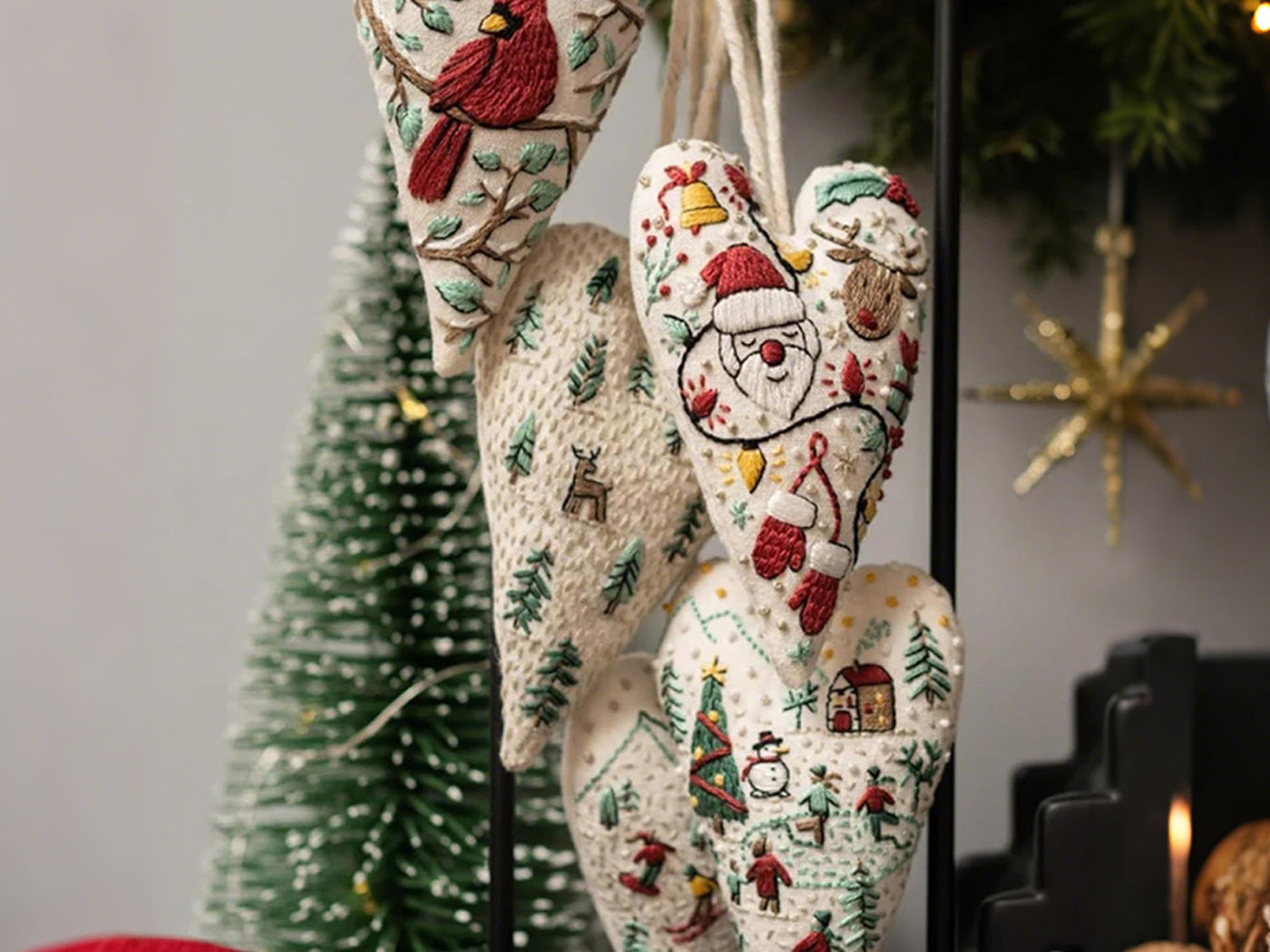 DIY Embroidery Christmas Ornament Kits Christmas Tree Hanging Ornament