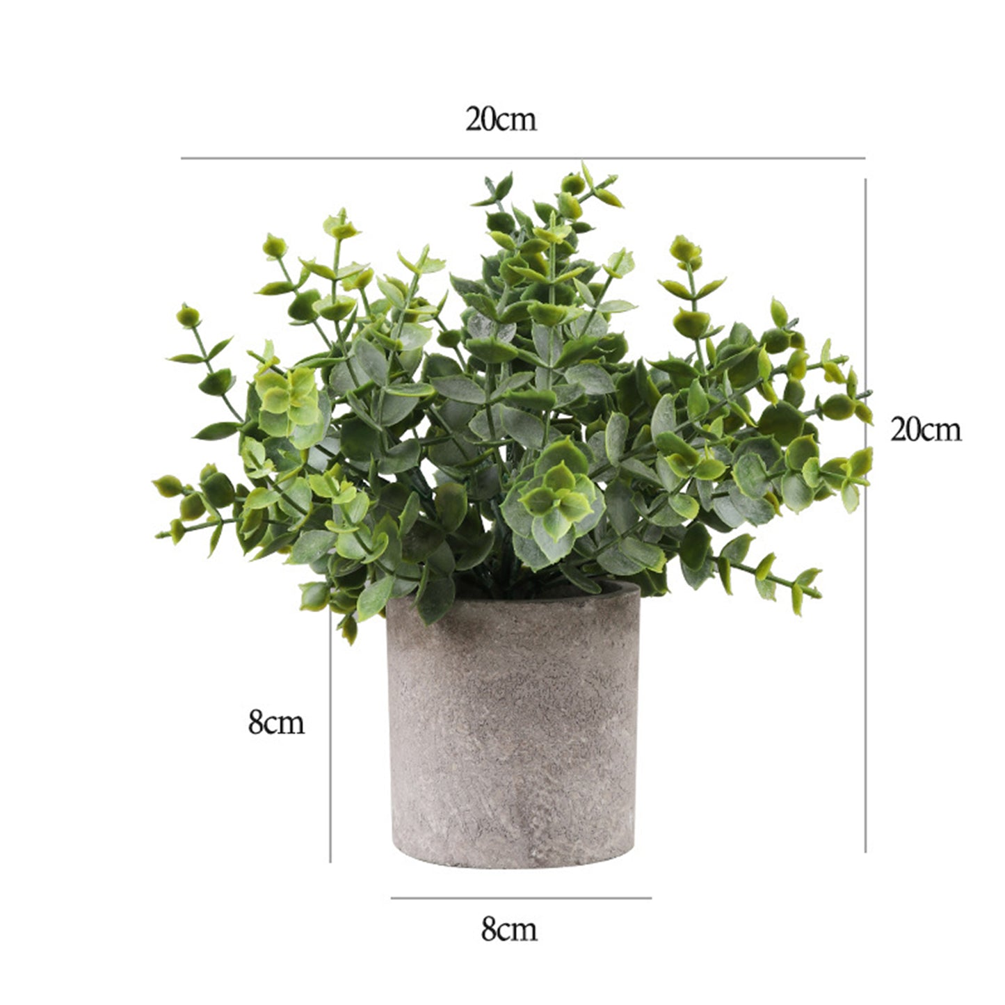 3Pcs Mini Potted Artificial Plastic Green Plants