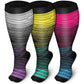 3 Pairs Plus Size Socks for Women Men Knee High Support for Nurses Pregnancy-Style 3