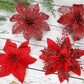24Pcs Artificial Flowers Christmas Tree Decorations for Wreath Fireplace Stairs