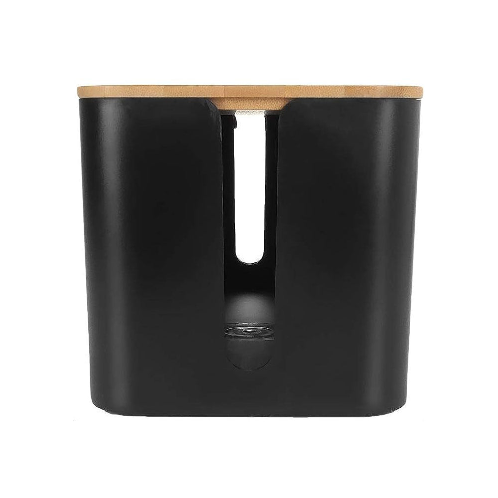 Bamboo Lid Cable Management Storage Box for Home and Office