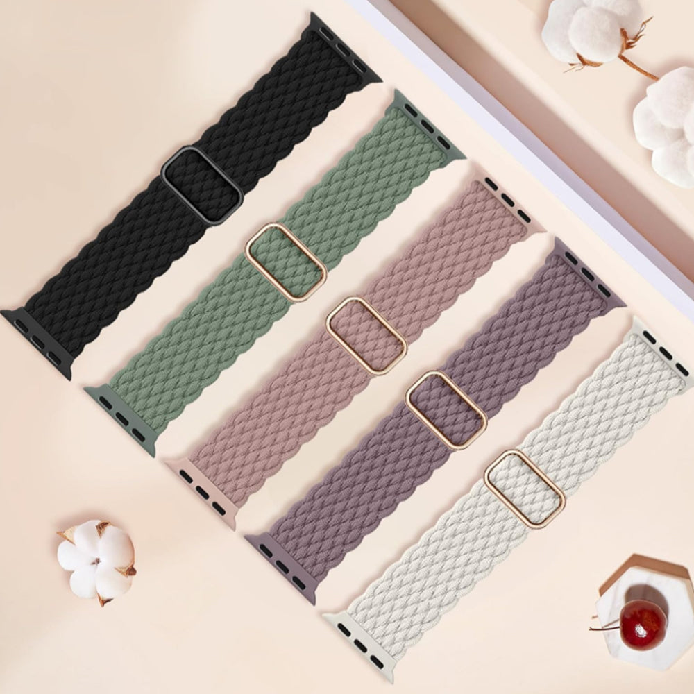 Adjustable Braided Loop Nylon Strap Compatible with Apple Watch 38/40/41/42 /44 /45 /49mm