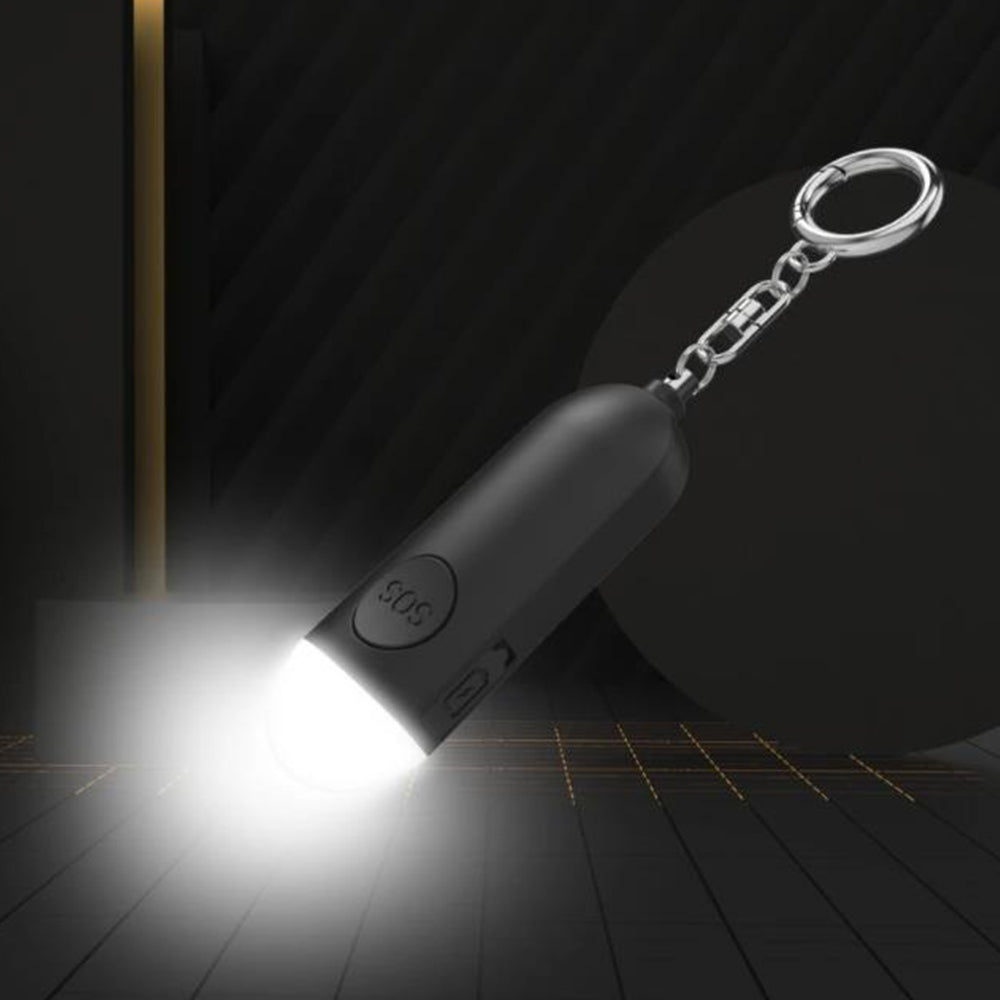 130dB Rechargeable Personal Alarm Keychain with LED Light
