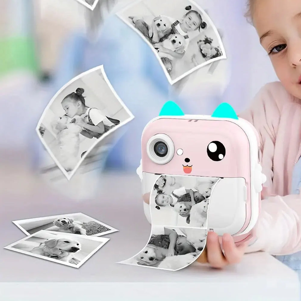 Kids Instant Print Camera with 2 Rolls Print Paper