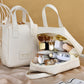 PU Leather Travel Cosmetic Bag with Handle