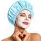 Reusable Water-Resistant Double-Layer Polyester and Satin Shower Cap for Women