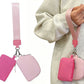 2-In-1 Dual-Pouch Wristlet Zipper Pouch Set Wallet Coin Purse Card Holder