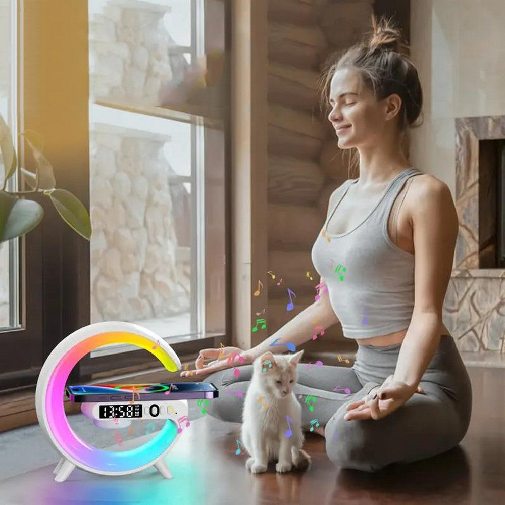 3 in 1 Night Light Bluetooth Speaker with USB Wireless Charger