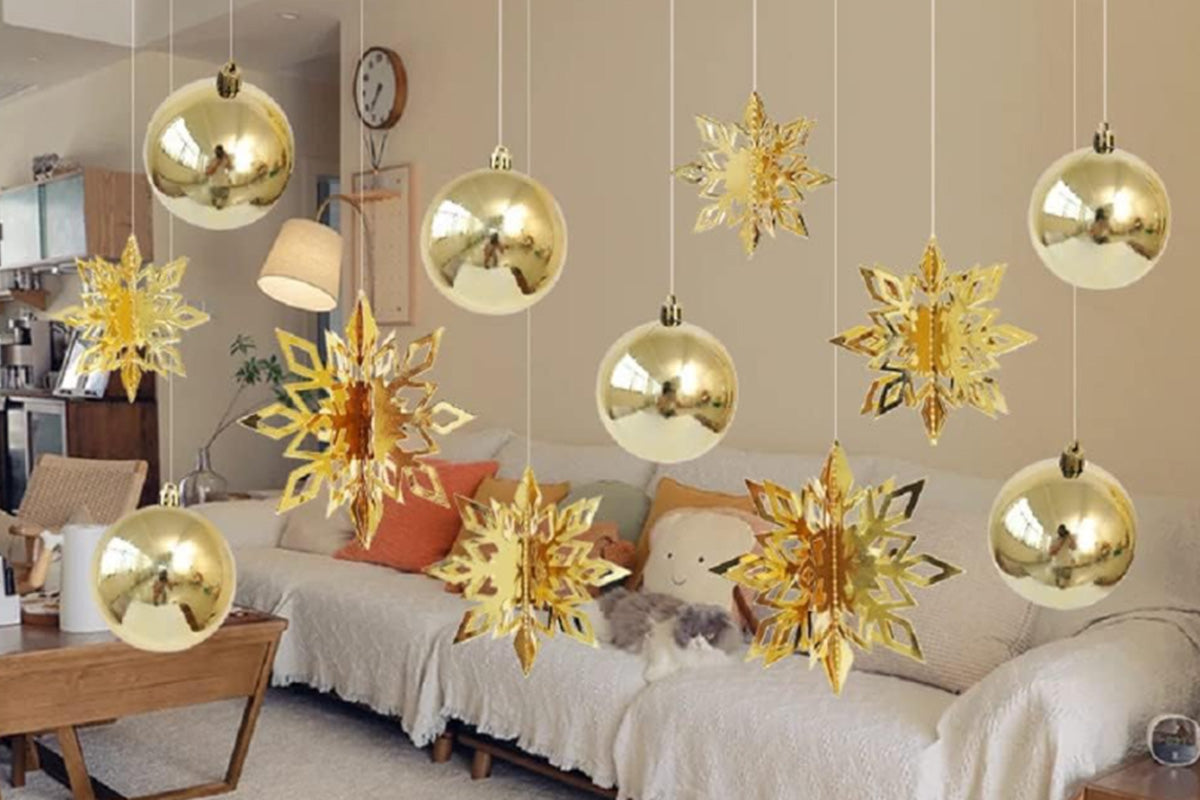 3D Paper Snowflake Hanging Decorations for Christmas Party