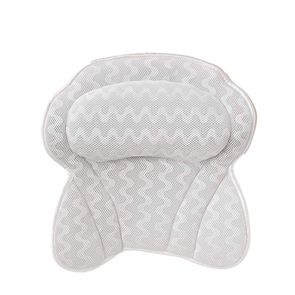 4D Mesh Bath Pillows With Suctions for Neck or Back Support