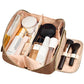 Large Capacity PU Leather Water-Resistant Checkered Cosmetic Bag Travel Makeup Bag