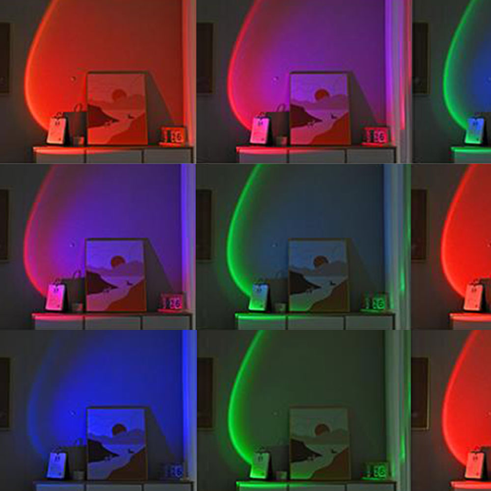 Sunset Lamp Projector RGB Color Rotation LED Sunset Projection Lamp Room Decor