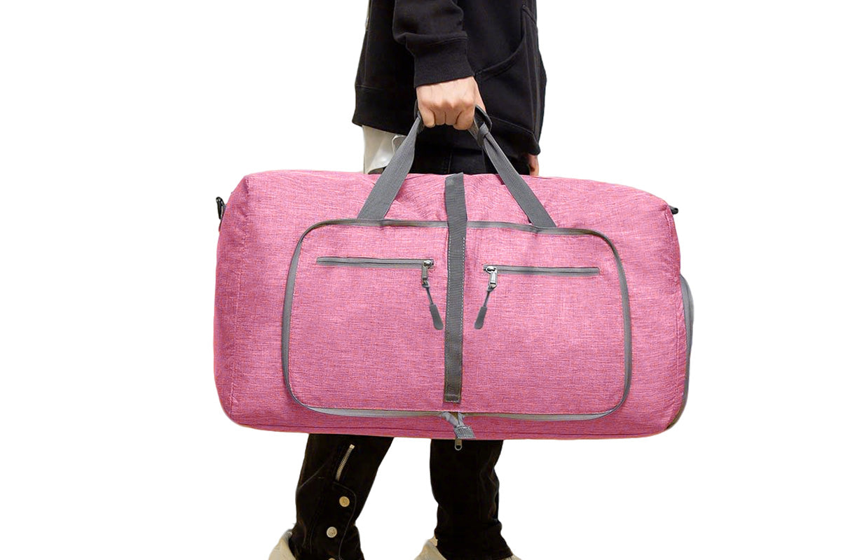 Large Foldable Travel Duffel Bag Carry On Shoulder Duffle Bag With Shoe Compartment