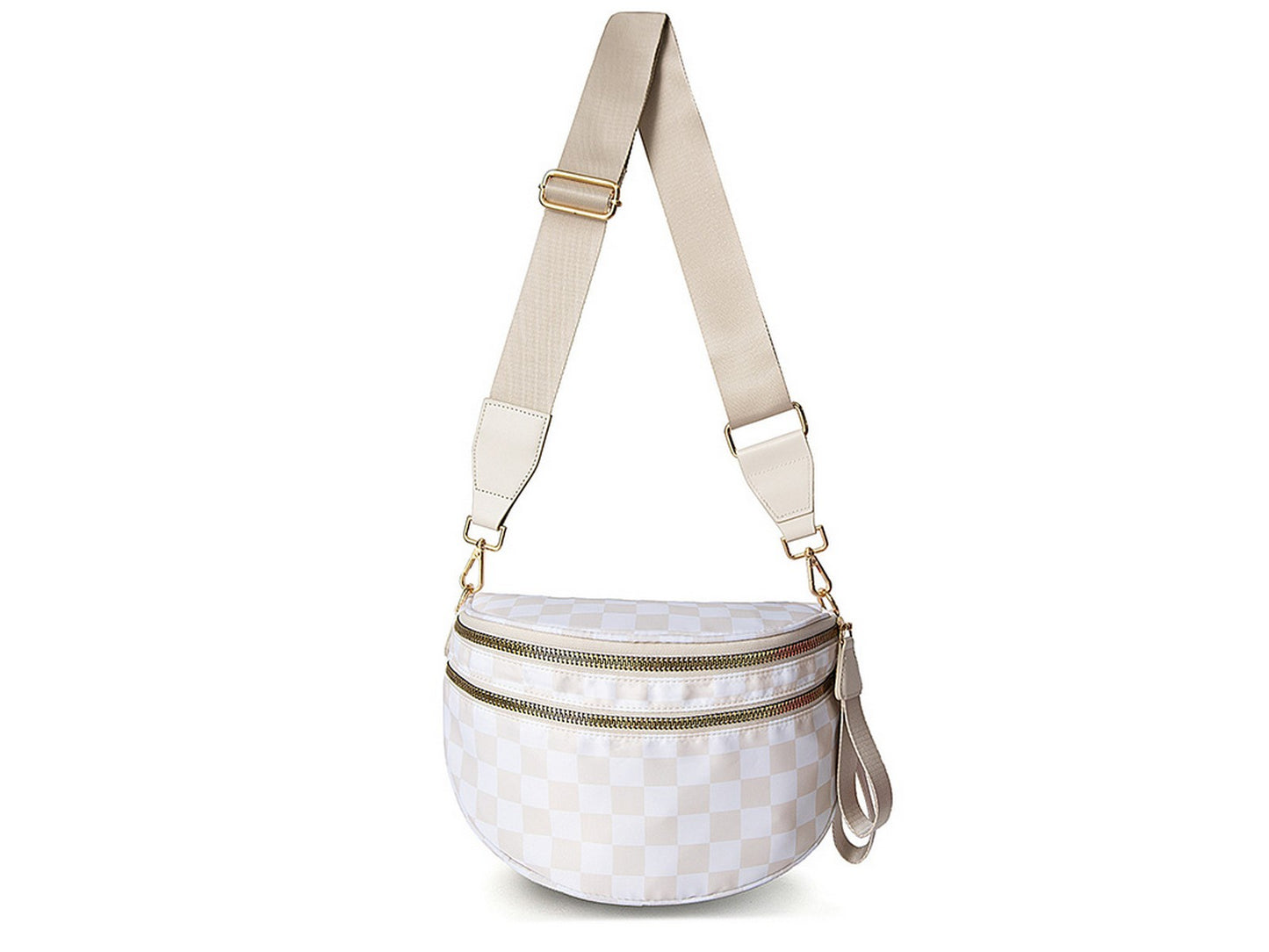 Checkered Crossbody Bag Belt Bag Bum Bag For Women Sling Bag With Shoulder Strap