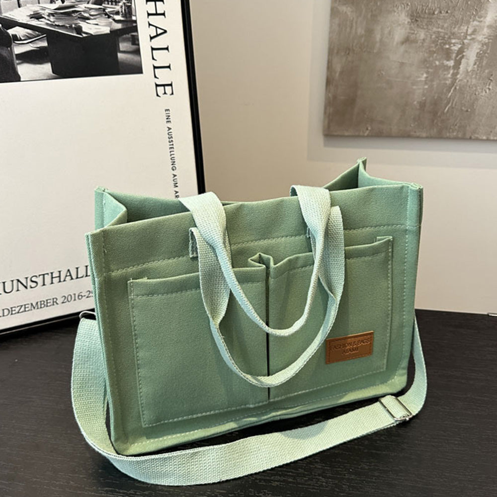 Large Canvas Tote Bag For Women With Compartments Crossbody Bag Purse Bag With Pockets