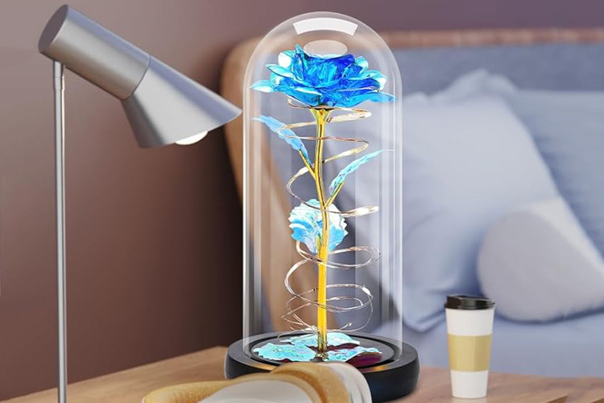Eternal Rose Night Light in Glass Dome with LED