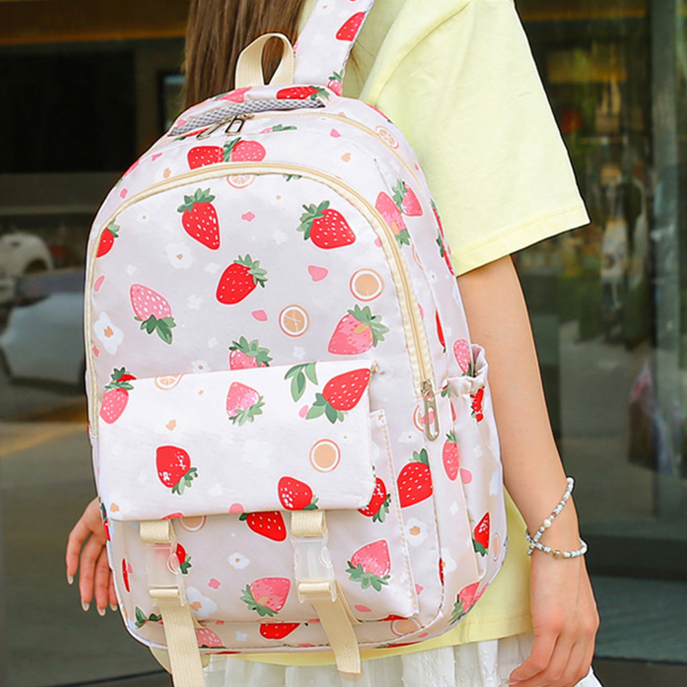 3Pcs Set Kids Backpack With Lunch Bag Pencil Bag Nylon Lightweight School Backpack