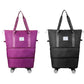 2Pcs Large-Capacity Expandable Carry on Luggage Bag with Wheels-Dark Purple and Black