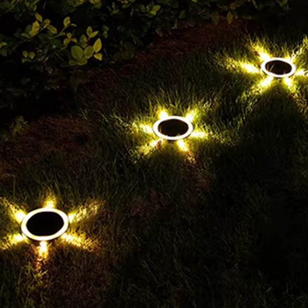 4Pcs Solar Ground Lights Bright In-Ground Outdoor Landscape Lighting Pathway Lawn Patio Yard Deck