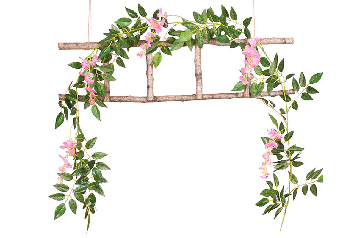 4Pcs Artificial Silk Wisteria Vine Hanging Garland 1.8 m for Home and Garden Decoration