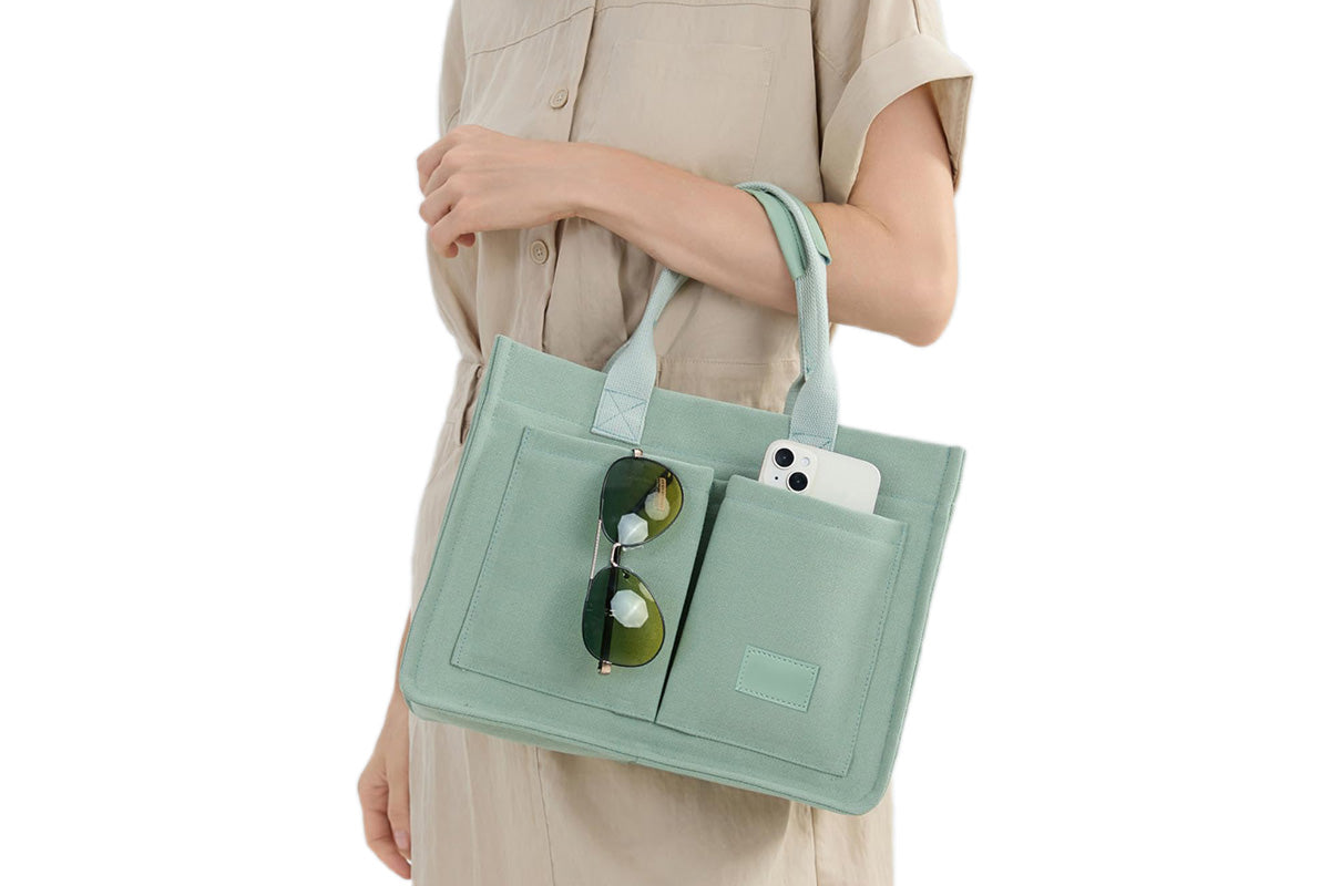 Tote Bag for Women With Compartments Canvas Crossbody Bags for Laptop Book