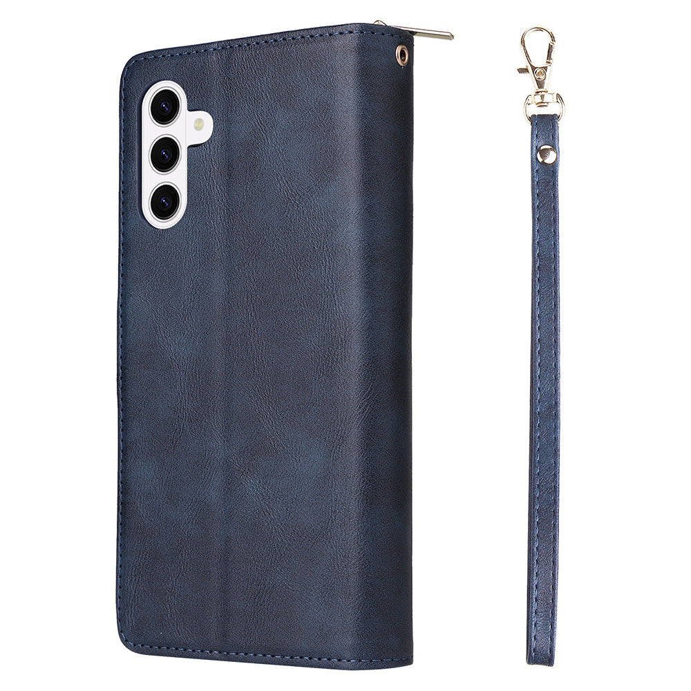 Wallet Leather Flip Cover for Samsung S26 Series with Card Slots Kickstand-Blue