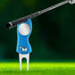2PCS Golf Divot Repair Tool Putt Alignment Ball Marker Pop-up Fork Tine