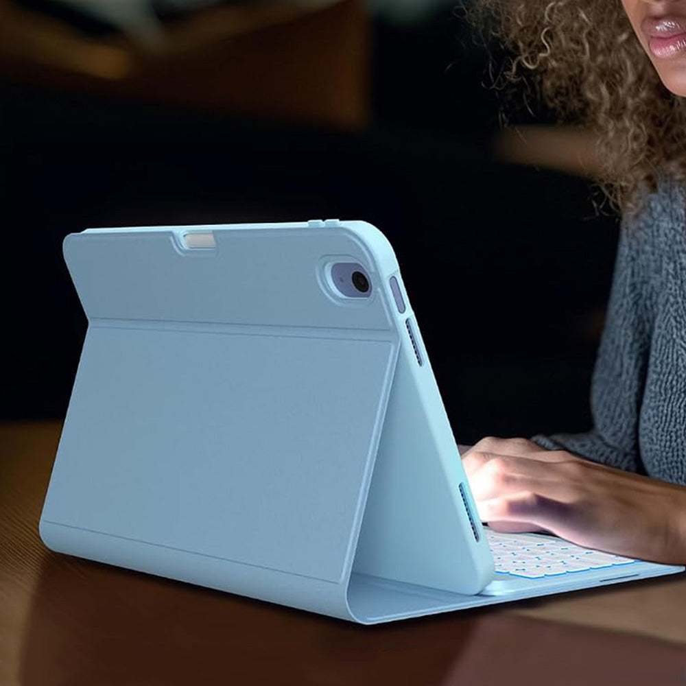 Bluetooth Keyboard Case for iPad 11th 10th Gen A16 Backlit Cover