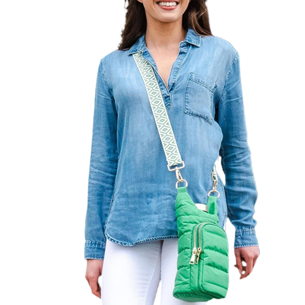 Adjustable Quilted Water Bottle Carrier Bag