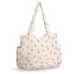 Corduroy Tote Bag with Side Water Bottle Pockets Large Shoulder Bag Casual Handbag