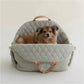 Soft Fluffy Car Seat Booster for Pet Travel Carrier Bed with Long Strap