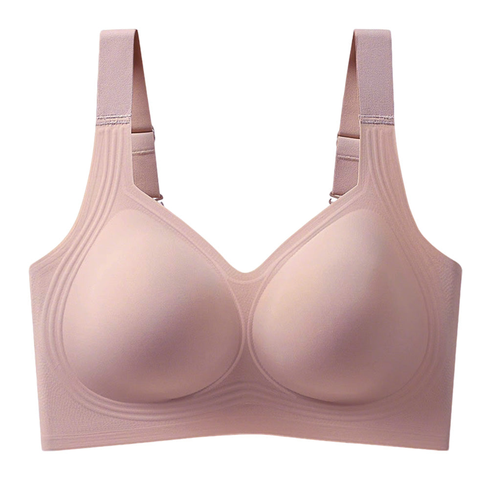 Women Wireless Bra Full Coverage Comfortable Seamless Plus Size-Red